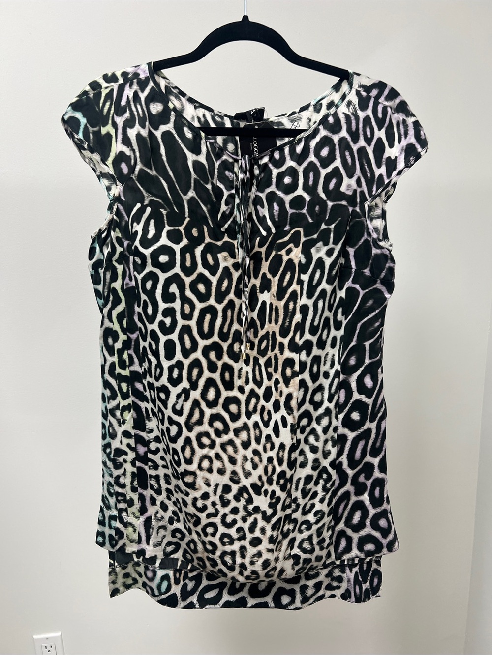 Just Cavalli Silk Leopard Print Mini Dress